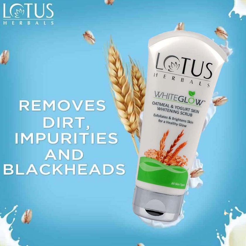 Lotus Herbals Whiteglow Oatmeal & Yogurt Skin Brightening Face Scrub 100g