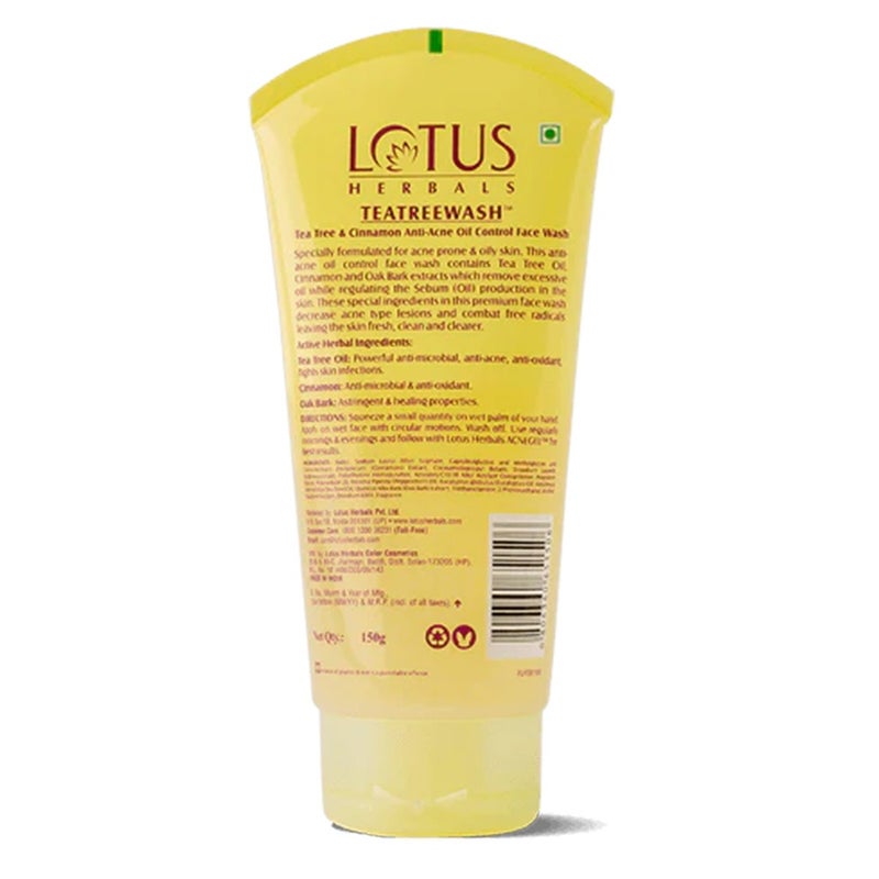 Lotus Herbals Papayablem Papaya-N-Saffron Anti-Blemish Cream 50g + Lotus Herbals Teatreewash Anti-Acne Oil Control Face Wash With Tea Tree & Cinnamon 120g PROMO PACK