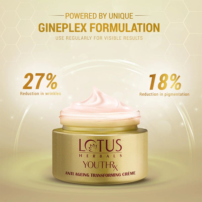 Lotus Herbals YouthRx SPF25 PA+++ Anti Ageing Transforming Cream 50g + Lotus Herbals YouthRx Active Anti Ageing Foaming Gel 100g PROMO PACK