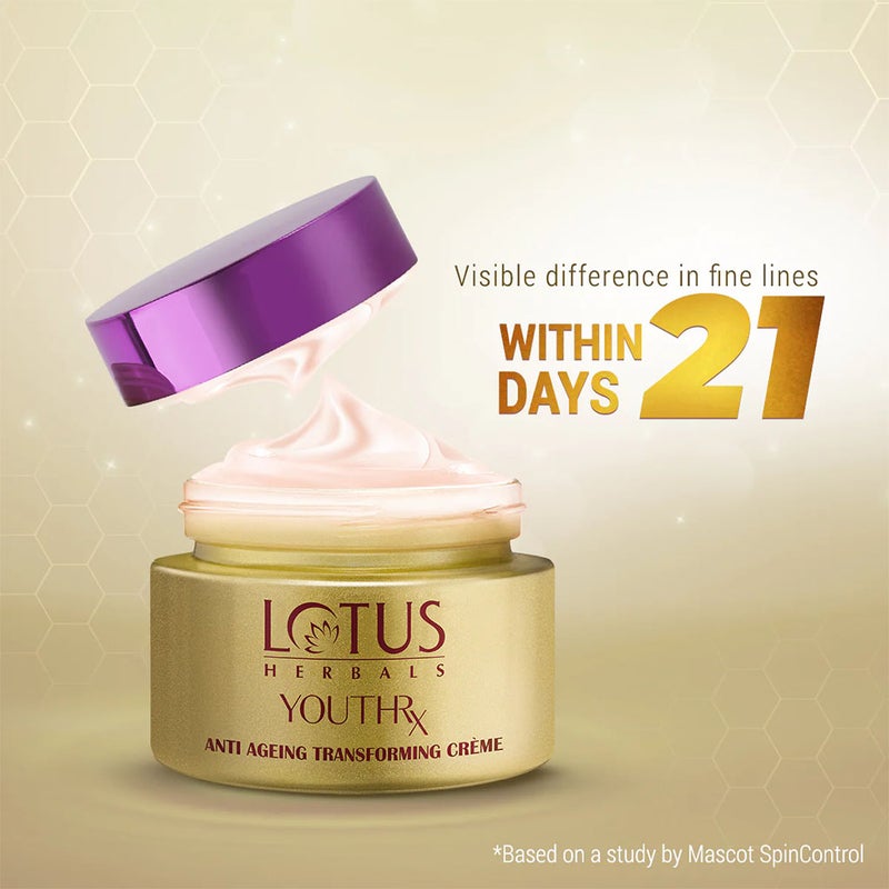 Lotus Herbals YouthRx SPF25 PA+++ Anti Ageing Transforming Cream 50g + Lotus Herbals YouthRx Active Anti Ageing Foaming Gel 100g PROMO PACK
