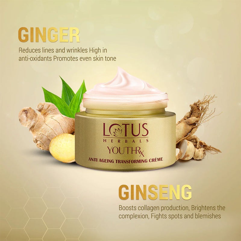Lotus Herbals YouthRx SPF25 PA+++ Anti Ageing Transforming Cream 50g + Lotus Herbals YouthRx Active Anti Ageing Foaming Gel 100g PROMO PACK