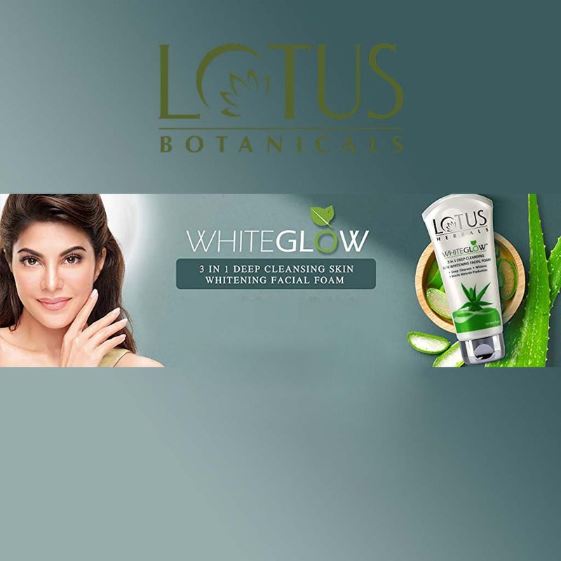 Lotus Herbals Whiteglow 3 In 1 Deep Cleansing Skin Whitening Facial Foam 100g PROMO PACK