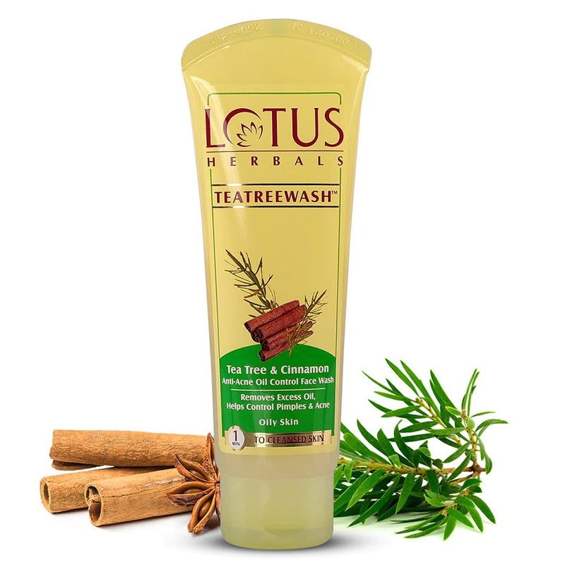Lotus Herbals Teatreewash Tea Tree & Cinnamon Anti-Acne Oil Control Face Wash 120g PROMO PACK