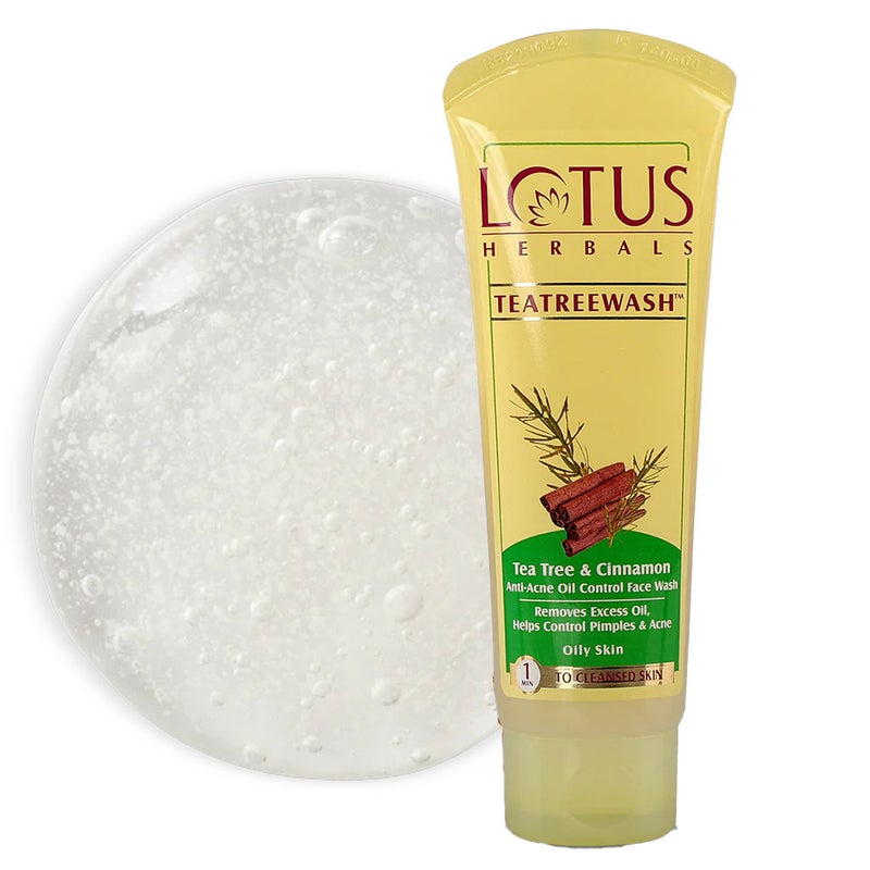 Lotus Herbals Teatreewash Tea Tree & Cinnamon Anti-Acne Oil Control Face Wash 120g PROMO PACK