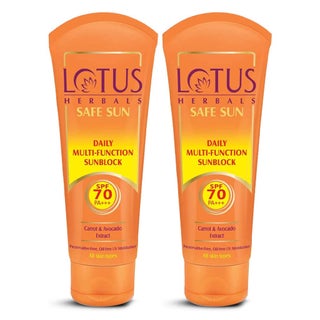 Lotus Herbals Safe Sun Daily Multi-function Sun Block SPF 70 PA+++ For All Skin Types 60g PROMO PACK