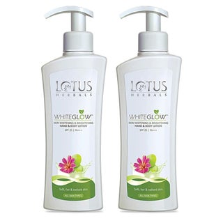 Lotus Herbals Whiteglow SPF25 PA+++ Skin Whitening & Brightening Hand And Body Lotion, PROMO PACK OF 2 x 300ml