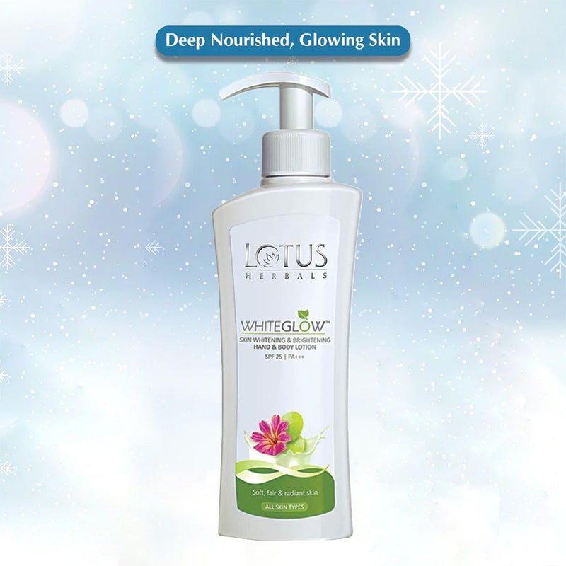 Lotus Herbals Whiteglow SPF25 PA+++ Skin Whitening & Brightening Hand And Body Lotion, PROMO PACK OF 2 x 300ml