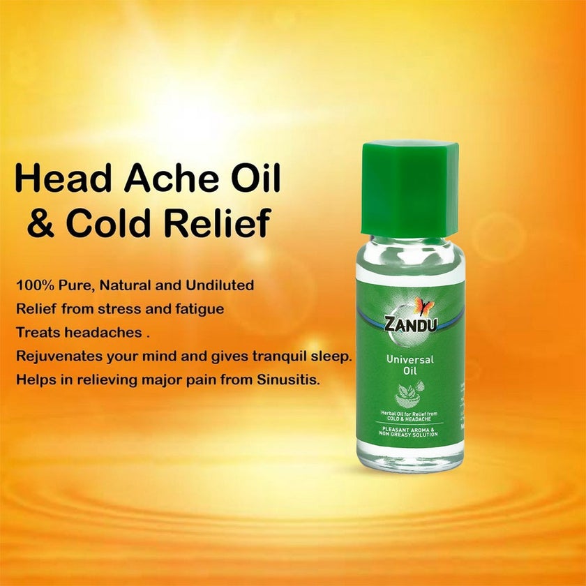 Zandu Pain Relief Universal Oil For Head Ache and Cold 3ml