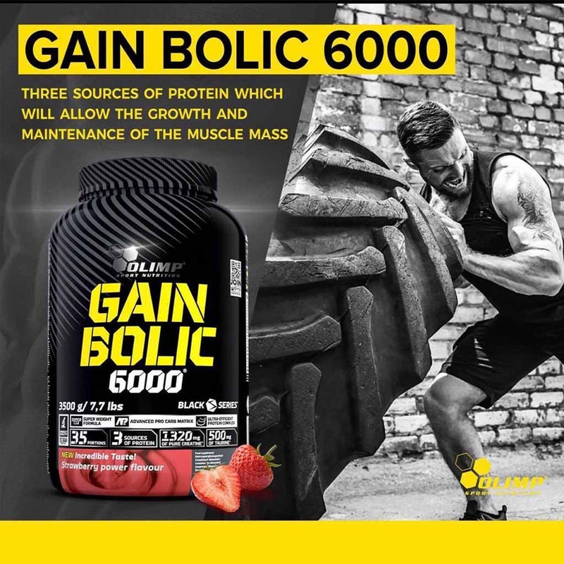 Olimp Gain Bolic 6000 Strawberry For Energy & Muscle Mass 3500g 