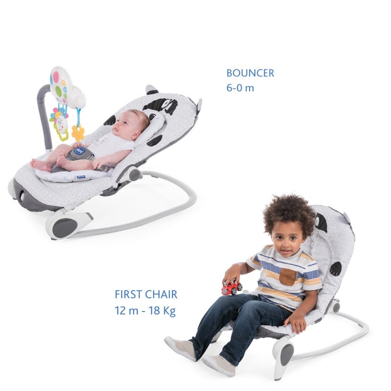 Chicco Balloon Baby Bouncer With Music And Light For 0-18kg baby - Foxy In Grey