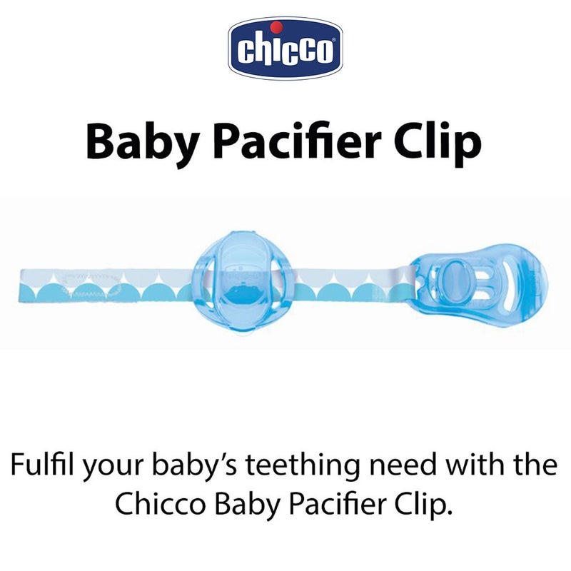 Chicco Pacifier Clip For 0 Months+ Baby - Blue, Pack of 1's