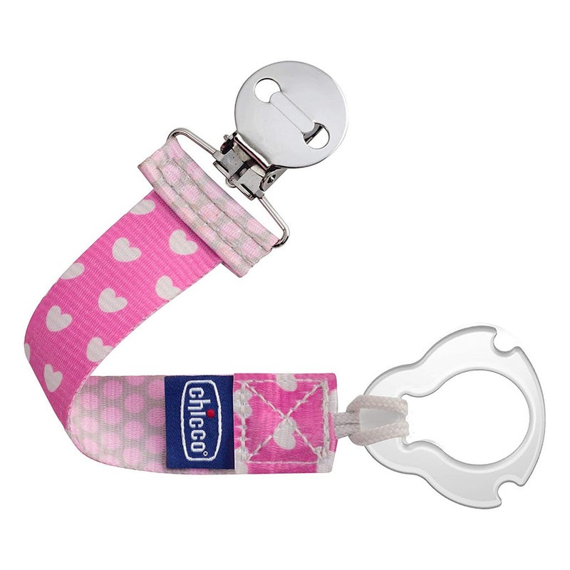 Chicco Universal 2-In-1 Fashion Soother Clip - Pink, Pack of 1's
