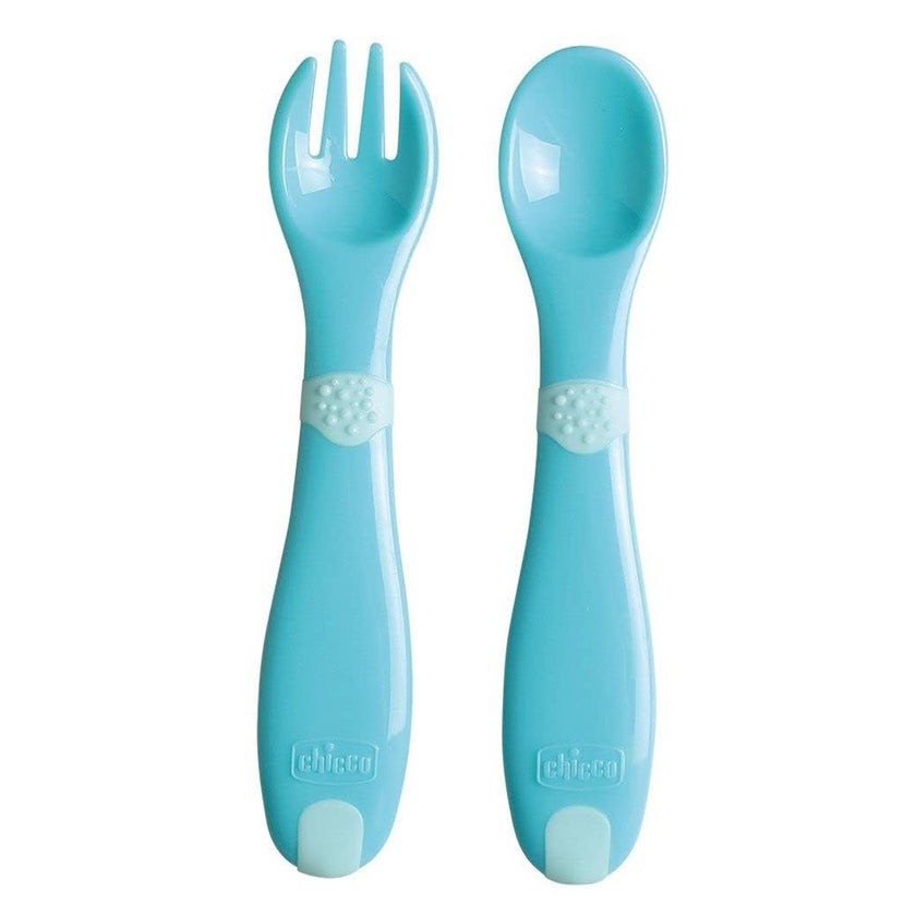 Chicco Weaning Set For 12 Months+ Baby - Blue, Pack of 5 Pieces