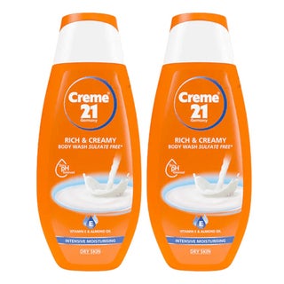 Creme 21 Intensive Moisturizing Rich & Creamy Sulfate-Free Body Wash For Dry Skin, Value Pack of 2 x 250ml