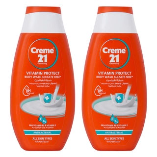 Creme 21 Sulfate-Free Vitamin Protect Anti-Bacterial Body Wash For All Skin Types 250ml, Value Pack of 2's
