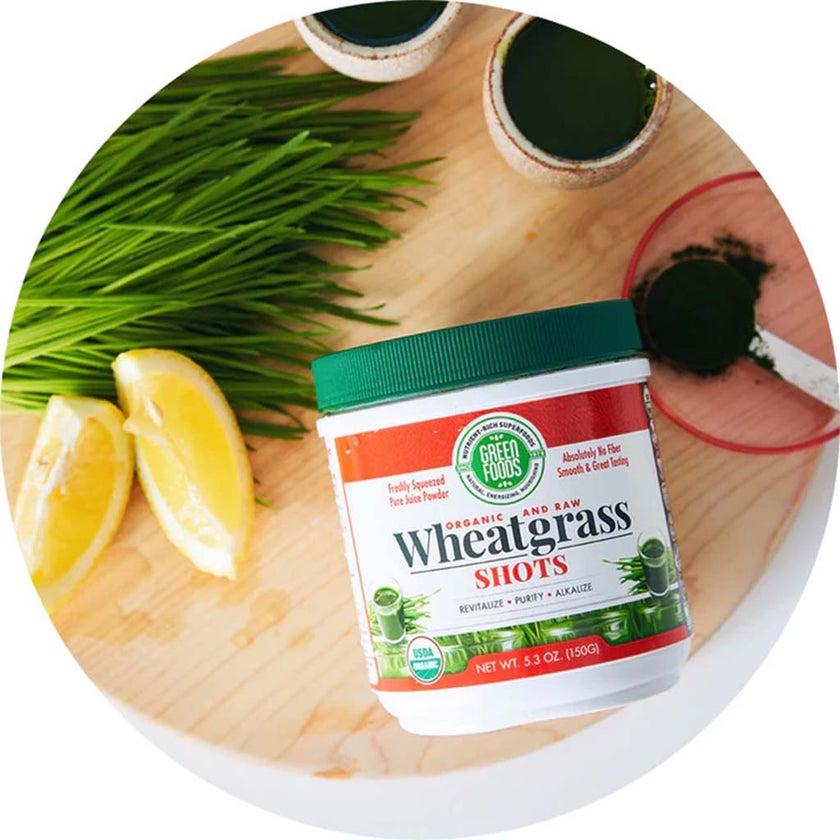 Green Foods Organic And Raw Wheatgrass Shots Freshly Squeezed Pure Juice Powder 150g