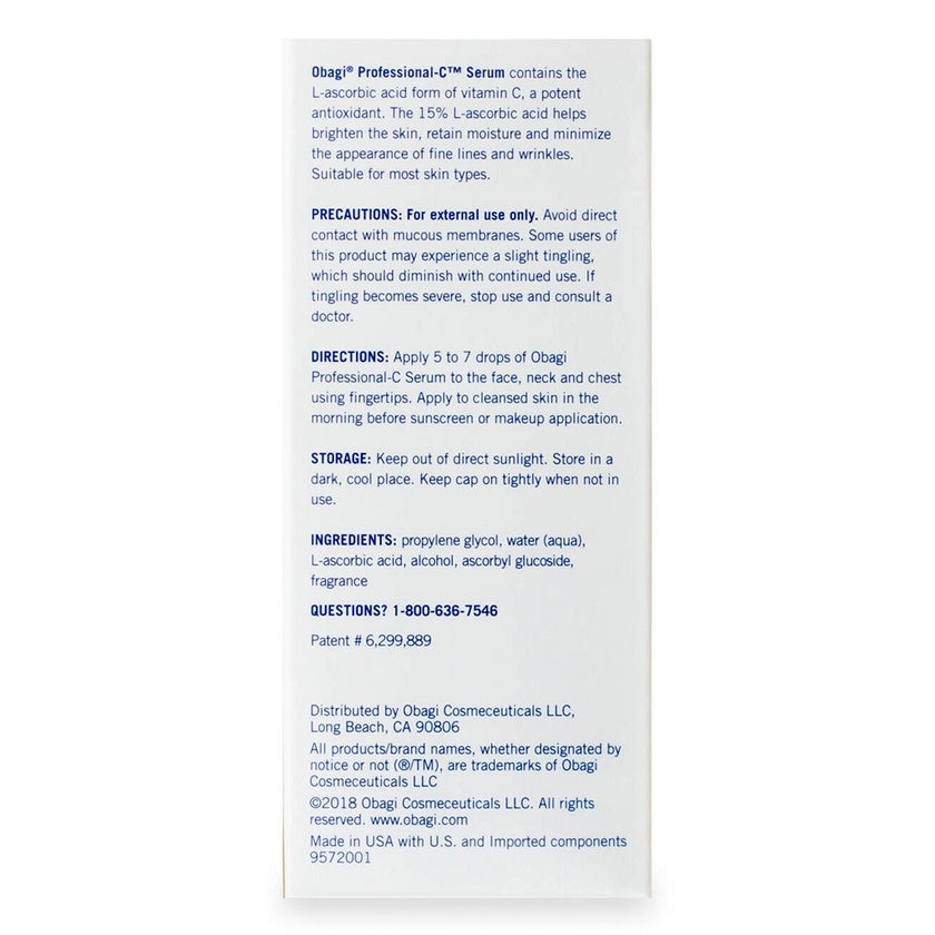 Obagi Professional-C 15% L-Ascorbic Acid Antioxidant Vitamin C Face Serum 30ml