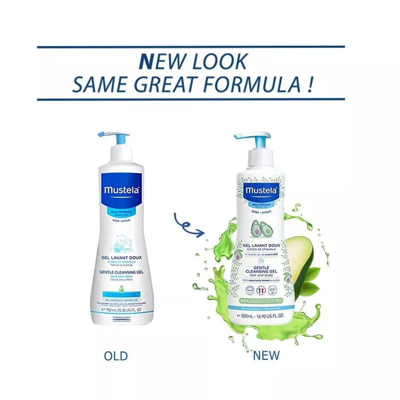 Mustela Baby Gentle Cleansing Gel, Hair & Body Wash For Normal Skin, Promo Pack of 2's