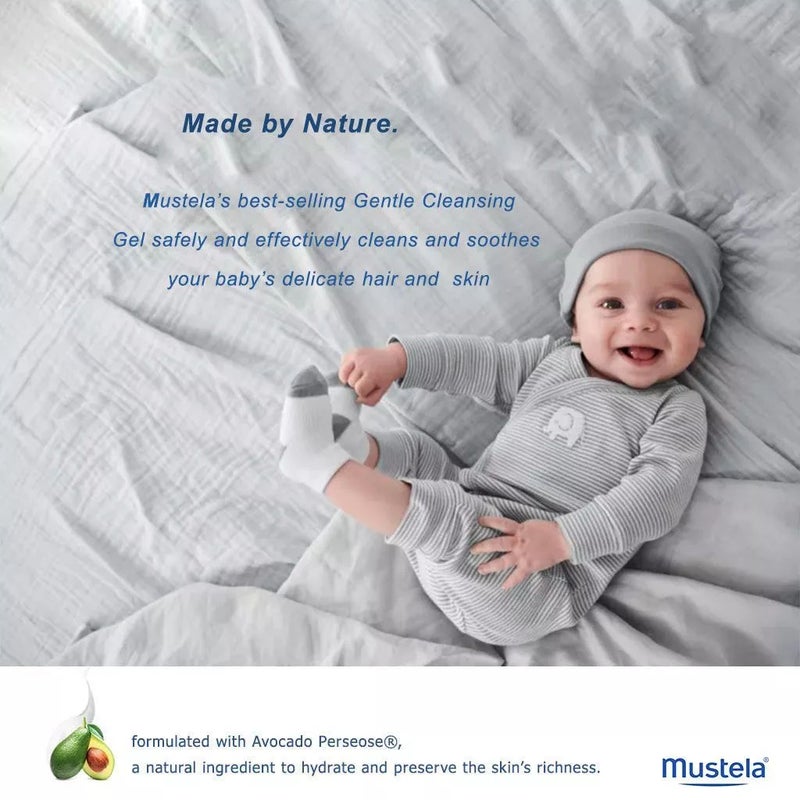 Mustela Baby Gentle Cleansing Gel, Hair & Body Wash For Normal Skin, Promo Pack of 2's