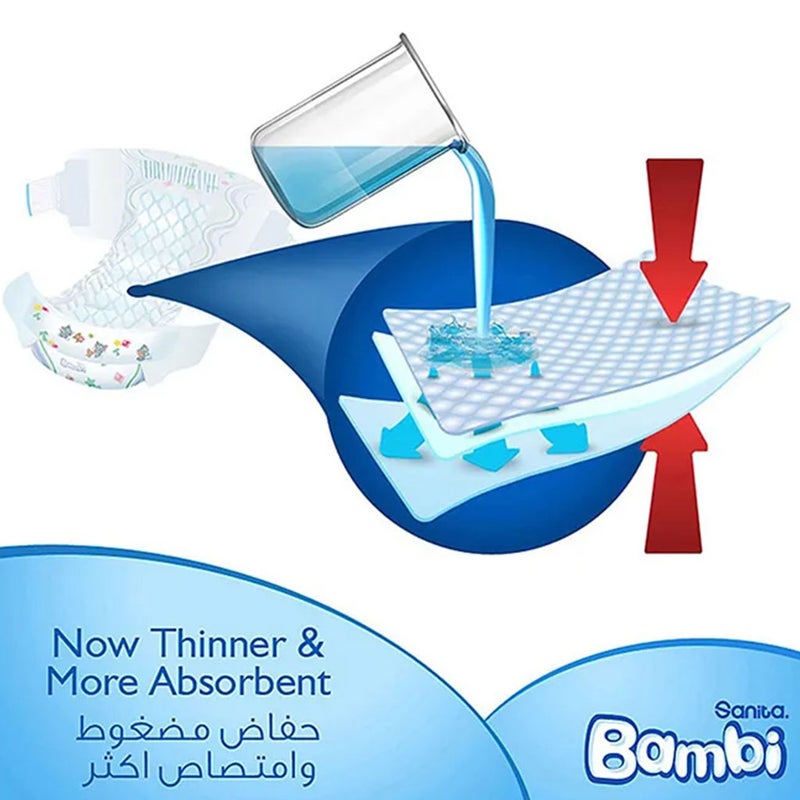 Sanita Bambi Tom And Jerry Baby Diapers, Size 5, X-Large, For 12-22 Kg Baby, Mega Pack of 148's
