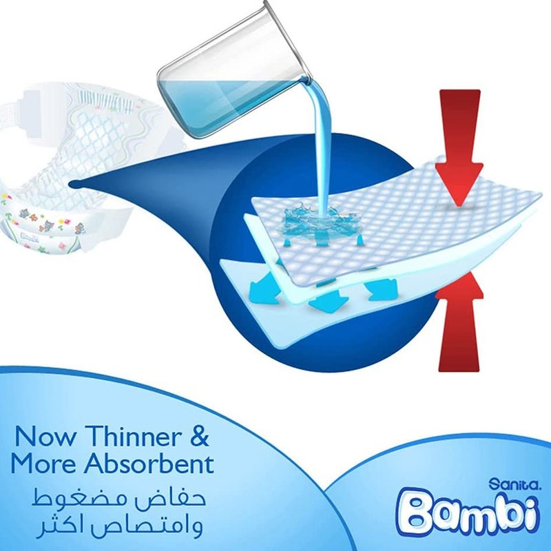 Sanita Bambi Tom And Jerry Baby Diapers, Size 1, For New Born With 2-4 Kg, Value Pack of 48's