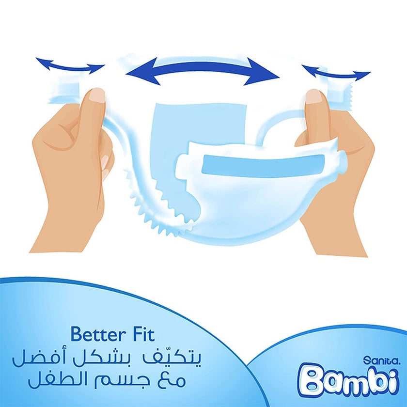 Sanita Bambi Tom And Jerry Baby Diapers, Size 4, Large For 8-16 Kg Baby, Jumbo Box of 96's