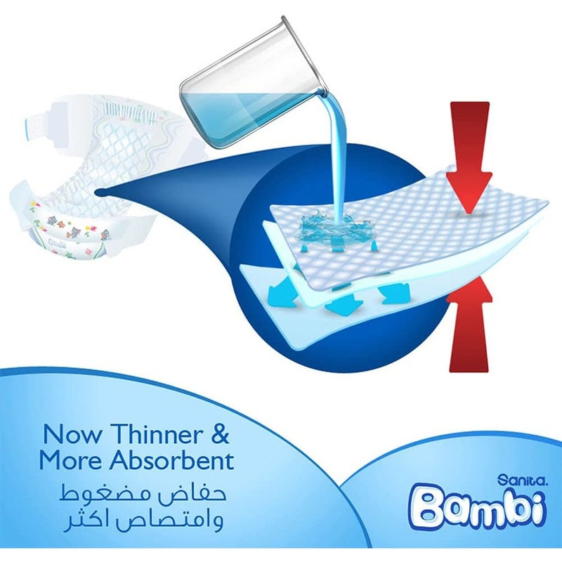Sanita Bambi Tom And Jerry Baby Diapers, Size 6, XX-Large For 16+Kg Baby, Mega Pack of 104's