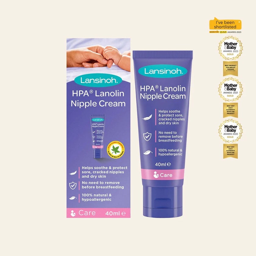 Lansinoh 100% HPA Lanolin Nipple Cream For Sore Nipples & Dry Cracked Skin 40ml