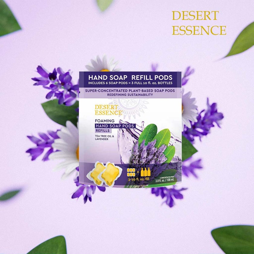Desert Essence Foaming Hand Wash Refill Pods With Tea Tree Oil & Lavender 108ml