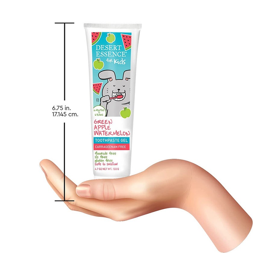 Desert Essence Green Apple & Watermelon Fluoride-Free Kids Gel Toothpaste 133g