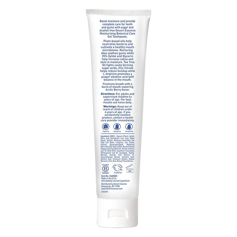 Desert Essence Moisturizing Botanical Care Fluoride-Free Gel Toothpaste 128g