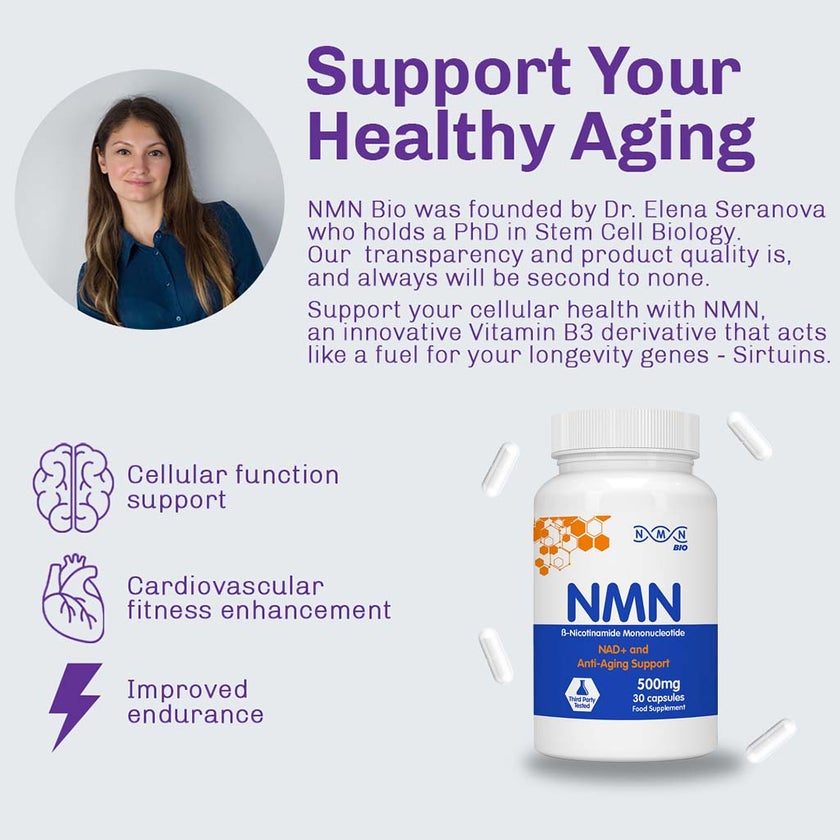 NMN Bio Beta 500mg Anti-Aging Capsules, Pack of 30's