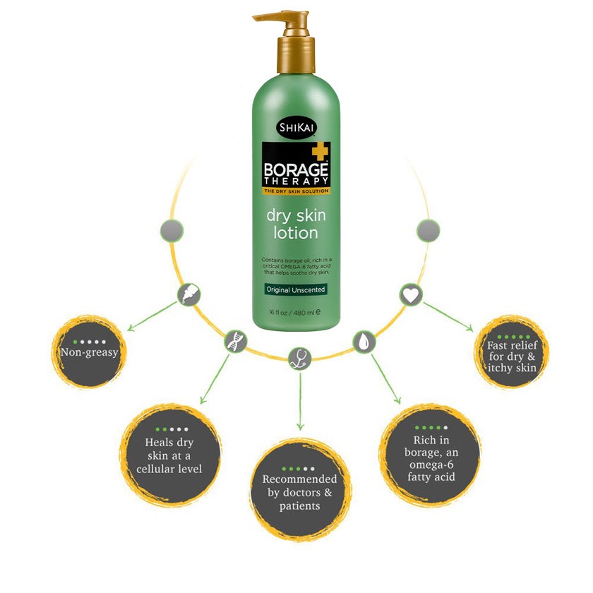 ShiKai Borage Therapy The Dry Skin Solution Original Unscented Dry Skin Lotion 480ml