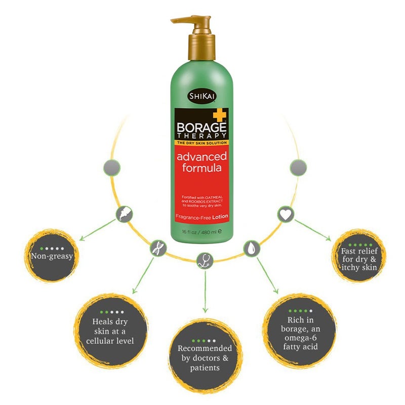ShiKai Borage Therapy The Dry Skin Solution Advanced Formula Fragrance-Free Lotion 480ml