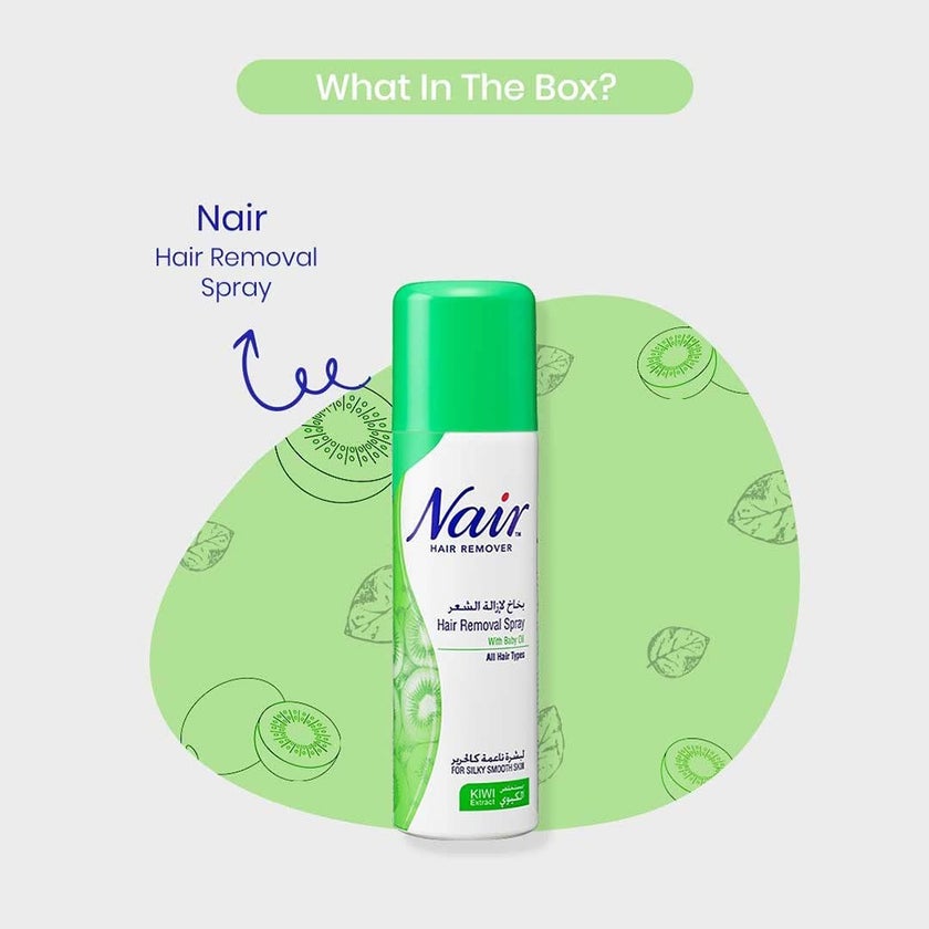 Nair Hair Removal Spray With Baby Oil & Kiwi Extract 200ml