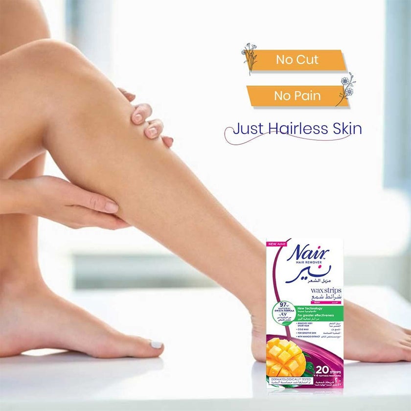 Nair Hair Remover Body Wax Strips With Mango Extracts, Pack of 20's