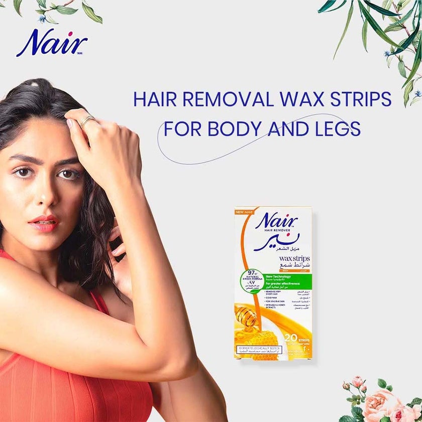 Nair Hair Remover Body Wax Strips With Milk & Honey Extract, Pack of 20's