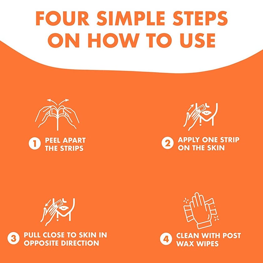 Nair Hair Remover Facial Wax Strips with Apricot Milk Extracts, Pack of 20's