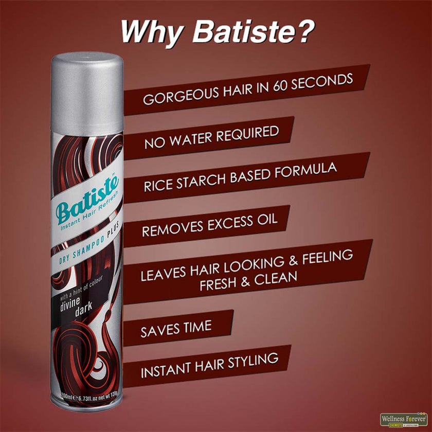 Batiste Instant Hair Refresh Dry Shampoo Plus Divine Dark 200ml