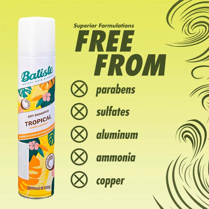 Batiste Instant Hair Refresh Dry Shampoo Tropical 200ml