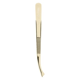 QVS Truyu Slant Tip Easy-View Gold Plated Tweezer, Pack of 1's