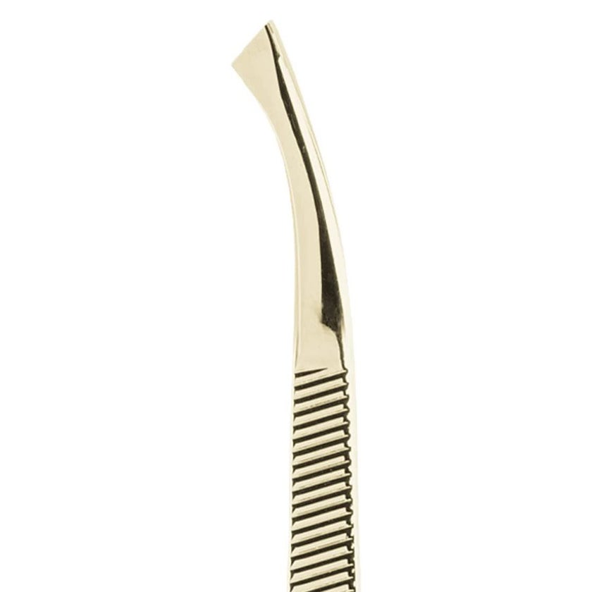 QVS Truyu Slant Tip Easy-View Gold Plated Tweezer