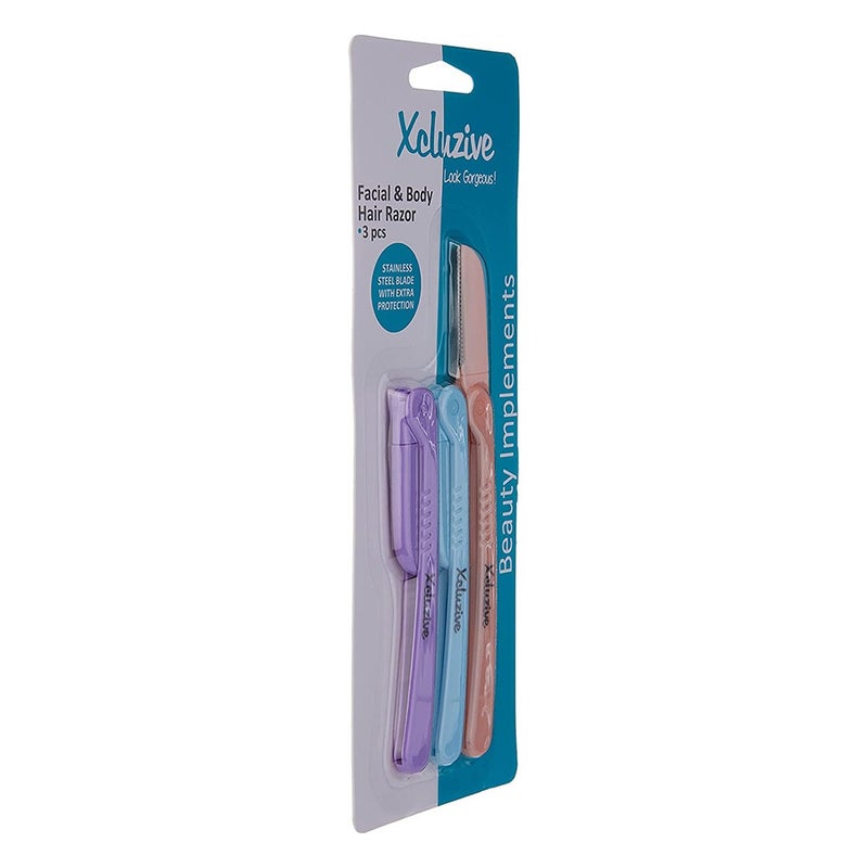 Xcluzive Facial & Body Hair Razors, Pack of 3 Pieces