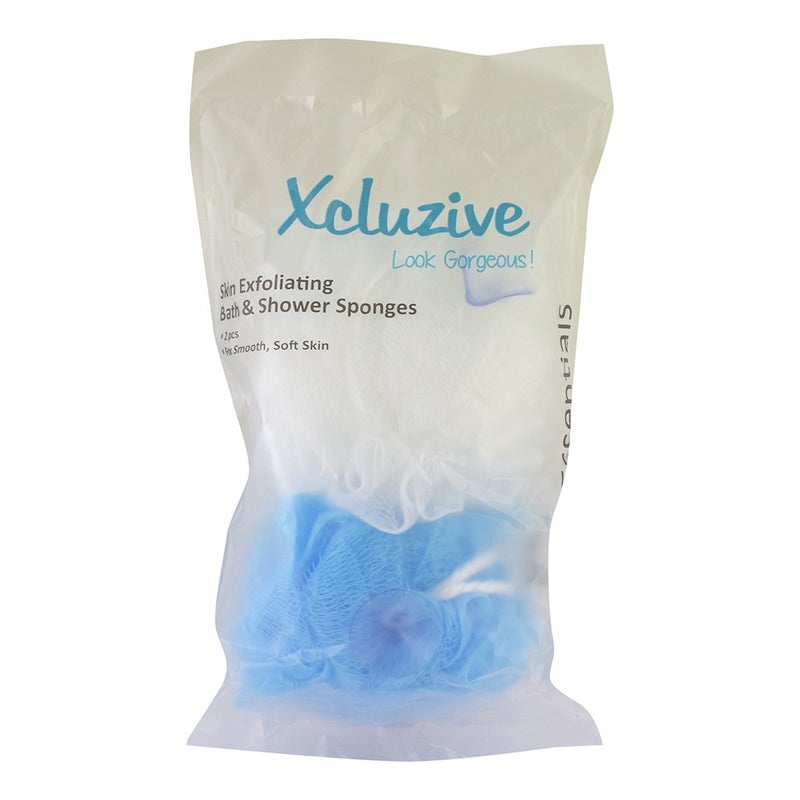 Xcluzive Skin Exfoliating Bath & Shower Sponges, Pack of 2 Pieces