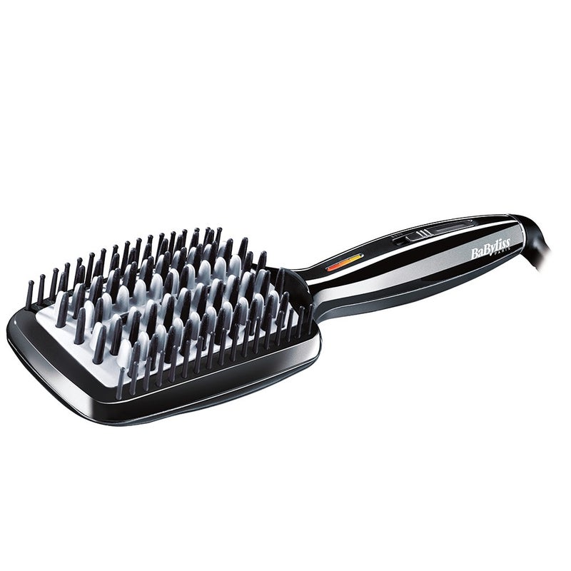 Babyliss Fast Smoothing Heated Hair Straightening & Styling Brush With 3D Technology, Advanced Ceramic Heating & Adjustable Temperature Settings- Black HSB101SDE