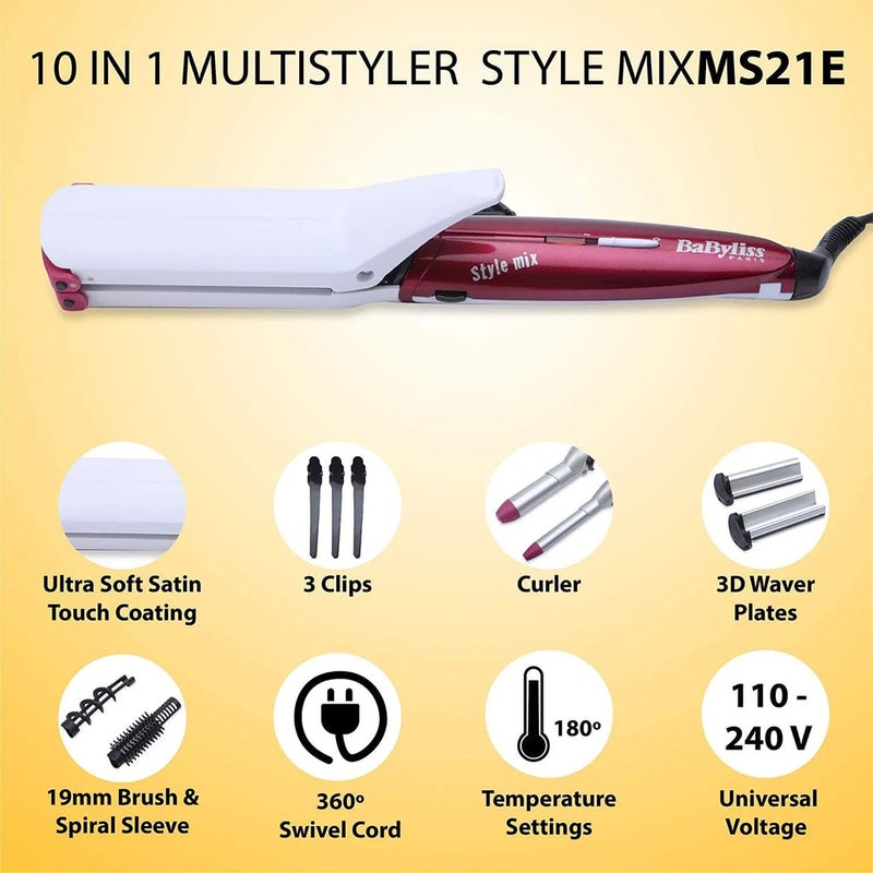 Babyliss Multipurpose 10-In-1 Ceramic Hair Styler Set With 10 Accessories
