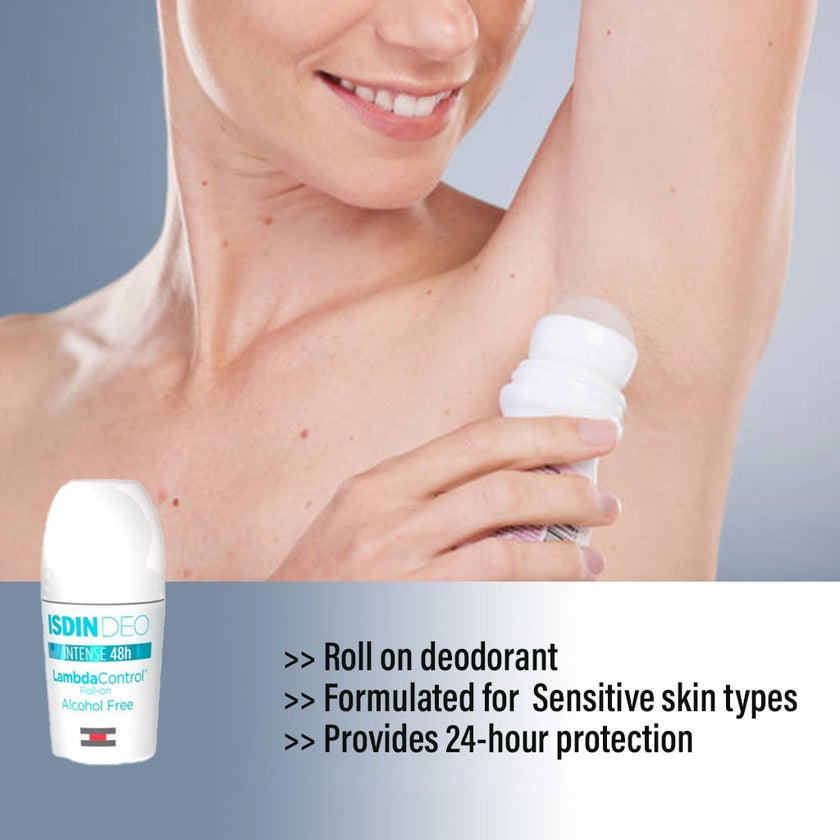 Isdin Deo Lambda Control Intense 48 Hour Alcohol-Free Roll On Emulsion 50ml, 2+1 PROMO PACK