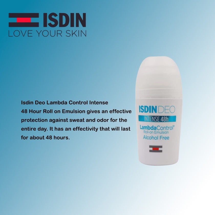 Isdin Deo Lambda Control Intense 48 Hour Alcohol-Free Roll On Emulsion 50ml, 2+1 PROMO PACK