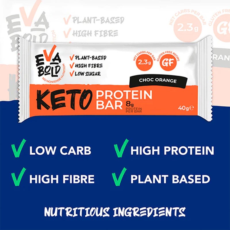 Eva Bold Keto Protein Bar, Choc Orange Flavor 40g, Pack of 1's