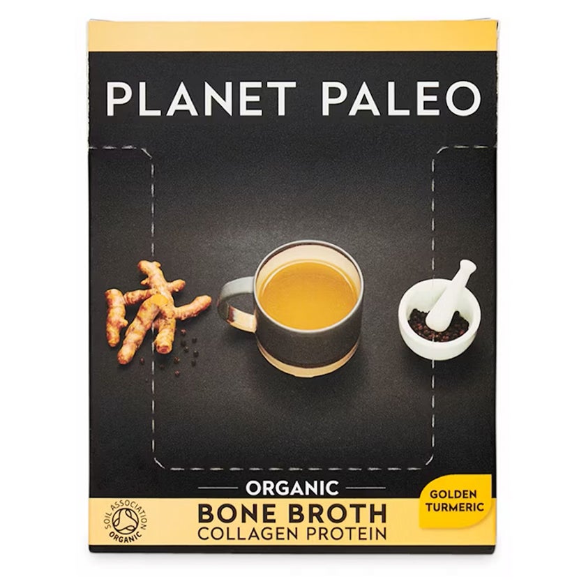 Planet Paleo Organic Bone Broth Collagen Protein Golden Turmeric With Black Pepper 225g, 25 servings